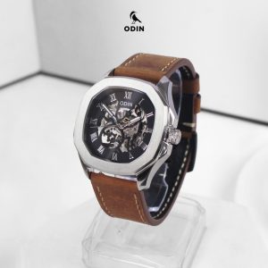 Đồng hồ ODIN Ghost x Dây da bò sáp nâu cafe (coffee brown)