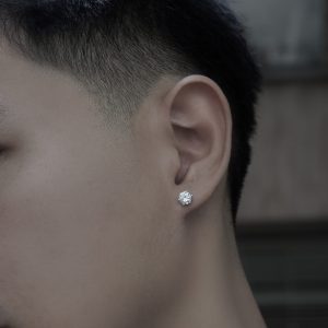 Alternative view of Khuyên Bạc Ice-out Đá Moissanite Mạ Bạch Kim