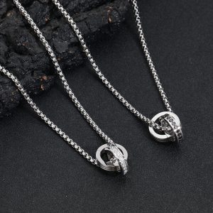 Alternative view of Dây chuyền Double Ring V2 | Black & White