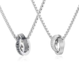 Dây chuyền Double Ring V2 | Black & White