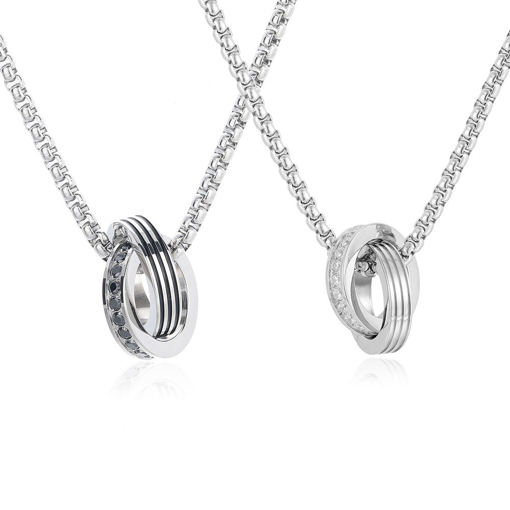 Dây chuyền Double Ring V2 | Black & White